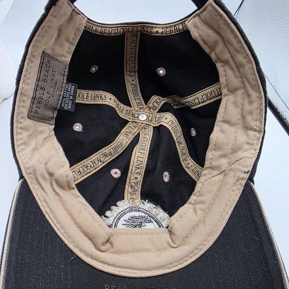 Pebble Beach Golf Links Unisex Adjustable Hat Black Logo 1919 Cotton Cap - Picture 7 of 9